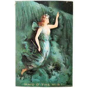 1900s Maid Of The Mist Lithograph Small Paper Piece Victorian Niagara Falls CHXB